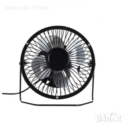 Вентилатор Mercado Trade, Метален, USB, Черен, 13 см, снимка 2 - Вентилатори - 37435151