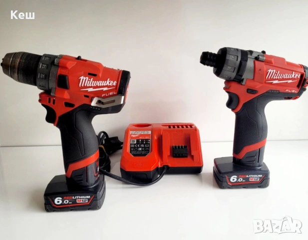 Комплект винтоверди Milwaukee M12 с батерии и зарядно