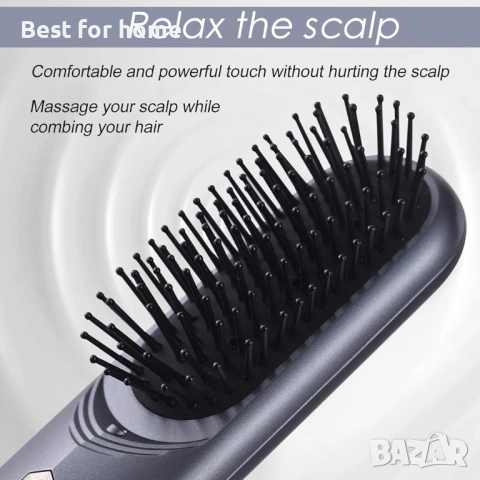 Bestauty 2-в-1 Електрическа четка за коса: Йонизиращ гребен и Масажор за скалп