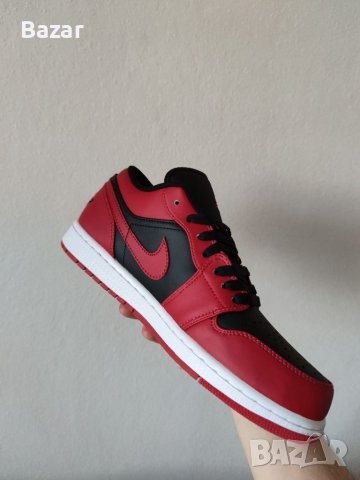 Nike Air Jordan 1 Low Bred Red Black Нови Оригинални Обувки Маратонки Размер 42 Номер 26.5см, снимка 9 - Маратонки - 40513448