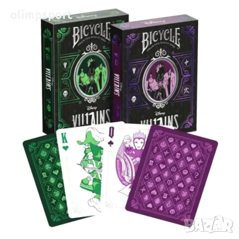 Карти за игра Bicycle Disney Villains Premium Green/Purple 