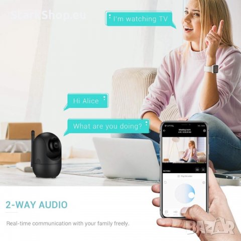 RoboCam Въртяща безжична FullHD WiFi камера със следене на движение – UKC 360, снимка 6 - IP камери - 29219456
