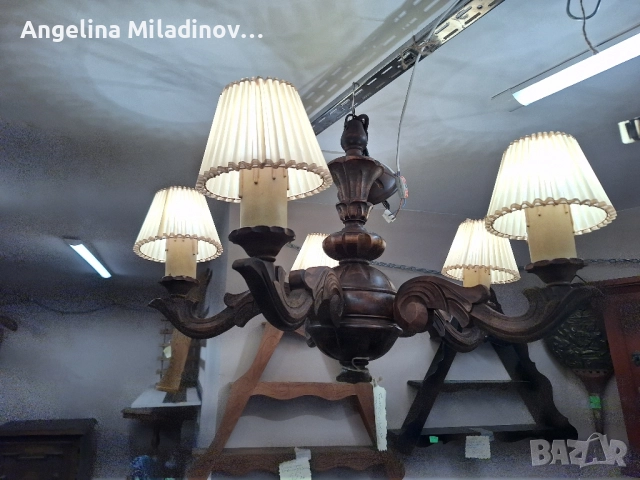 Винтидж полилей дъб масив , снимка 6 - Полилеи - 51780421