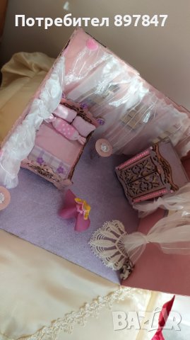 Дървена стаичка с мини мебели , снимка 12 - Играчки за стая - 40877882