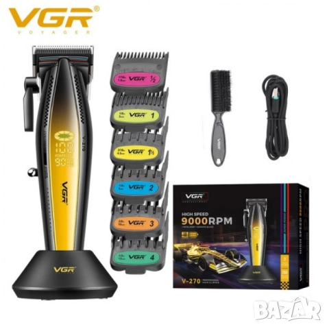 Професионална машинка за подстригване VGR 270 – Безжична, високоскоростна, с керамично острие и LED , снимка 8 - Тримери - 52093529