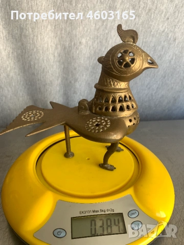  месингова тамянница във формата на птица, снимка 2 - Антикварни и старинни предмети - 54321595