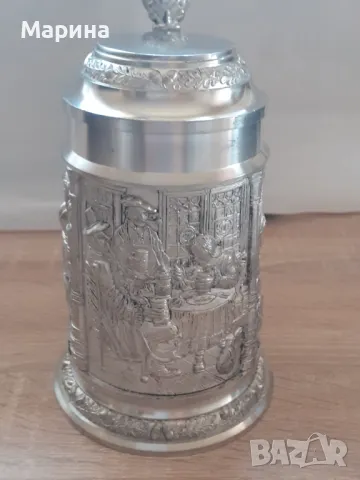 Халба от калай, 750 мл., Antik * Vintage#36, снимка 4 - Антикварни и старинни предмети - 47609527