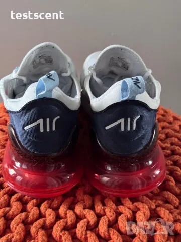 Оригинални Nike Air Max 270 – White / Chile Red / Midnight Navy – EU 43 / UK 8.5 – С кутия, снимка 4 - Маратонки - 56040000