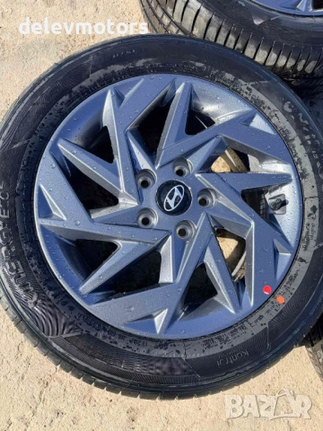 Джанти алуминиеви 5x114.3 16 цола 6.5J, ET46 с гуми 205/55/16 от Hyundai Elantra 7, 1.6 MPI двигател, снимка 5 - Гуми и джанти - 54114300