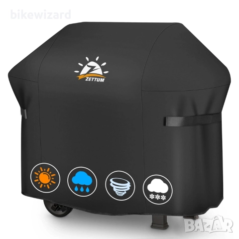 Калъф за грил Zettum, здрав, водоустойчив, за серия Weber Spirit 300 – черен, 132 см НОВ