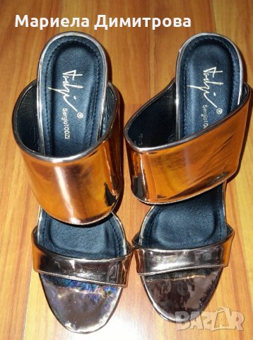 Дамски златисти сандали и дънкови ботички, снимка 4 - Сандали - 33979702