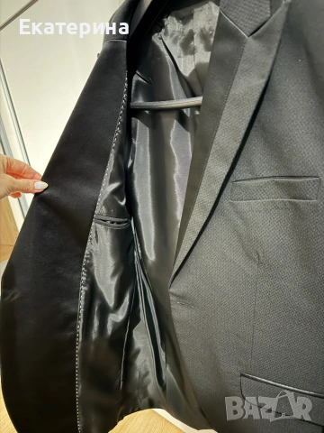 Официален мъжки костюм AGGRESSOR – елегантен черен смокинг, снимка 7 - Костюми - 53923096
