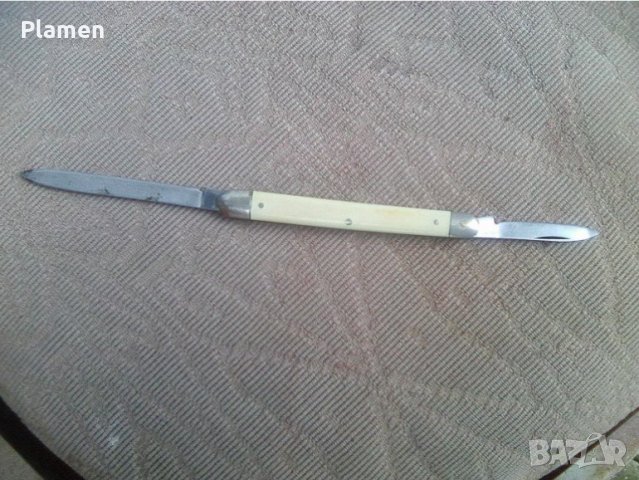 Старо джобно ножче на Петко Денев - Велико Търново с две остриета, снимка 2 - Ножове - 40831865