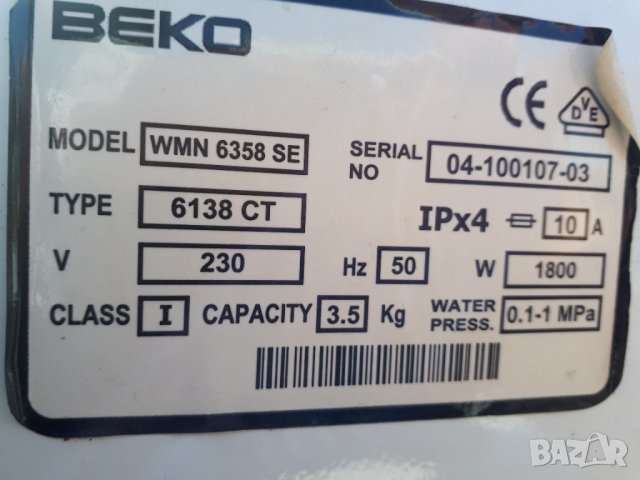 Продавам люк за пералня BEKO WMN 6358 SE, снимка 3 - Перални - 34883341