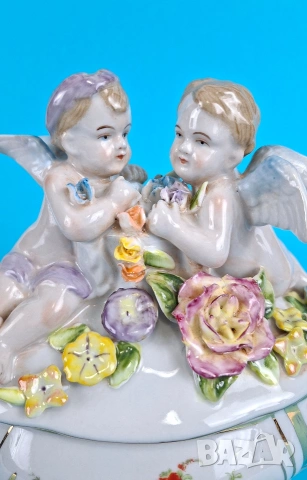 Порцеланова кутия / бижутерка с ангели, снимка 6 - Декорация за дома - 53916473