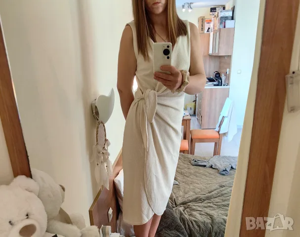 рокля H&M бежов, снимка 4 - Рокли - 55898466