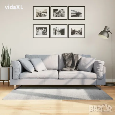 vidaXL Килим IZA с къс косъм, скандинавски вид, сив, 80x150 см, снимка 2 - Килими - 56147392