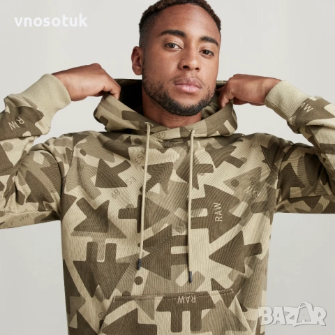 Мъжки суичер G STAR Arrow Camo Hooded-номер S, снимка 5 - Спортни дрехи, екипи - 51582737