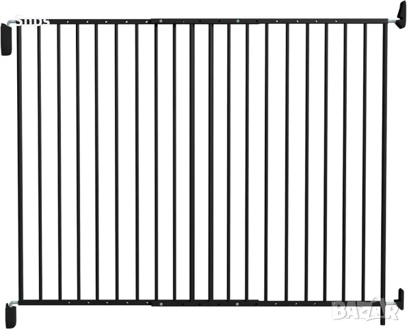 Метална врата за животни с въртящо се затваряне 87-153 см ширина и 105 см височина, черна, снимка 2 - Други стоки за дома - 49615690