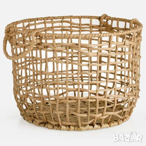 Плетена кашпа с дръжки - Ø 39x28 см., снимка 2 - Саксии и кашпи - 54280786