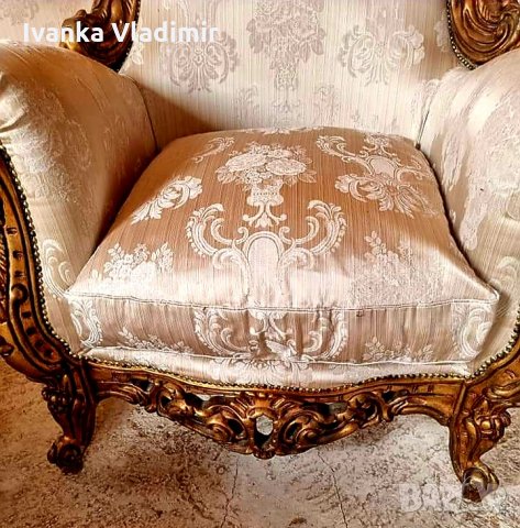 Италианска барокова холна гарнитура , снимка 2 - Дивани и мека мебел - 33963876