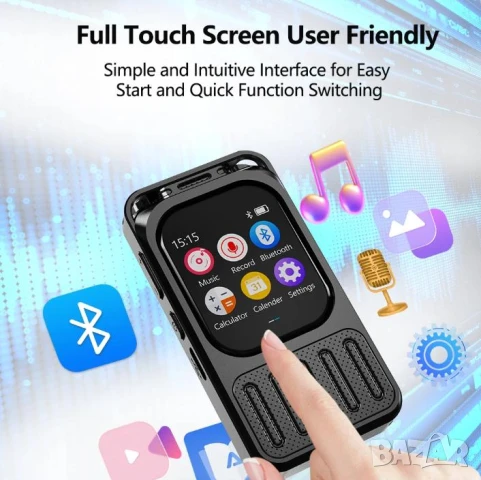 Bluetooth5.3 ИИ Диктофон Преводач Изкуствен Интелект Реч>Текст>Обобщаване APP Контрол Сензорен Екран, снимка 5 - Други - 50617215