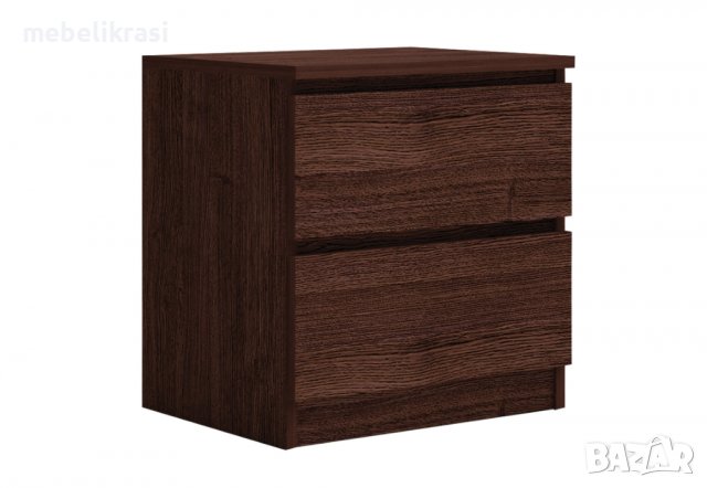 Нощно шкафче Лео 2 с две чекмеджета, дъб сонома, снимка 3 - Шкафове - 39798699