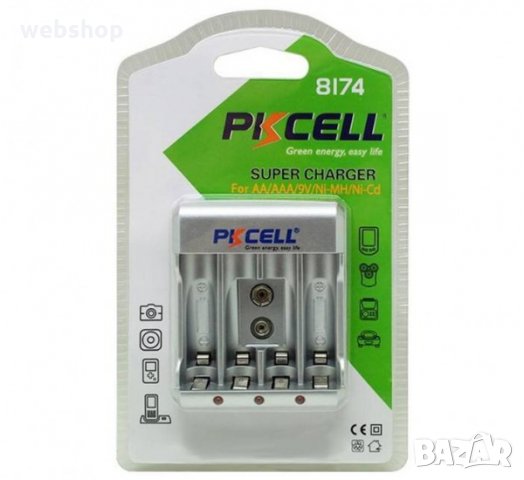 Мрежово зарядно 8174, акумулаторни батерии AA (R06), AAA (R03), 9V (MN1604), снимка 1