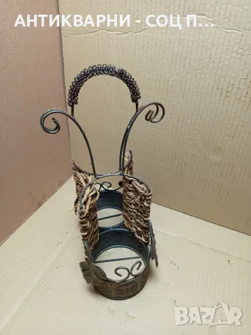 Стара Ръчно Изработена Стоика Поставка За Вино Бутилки., снимка 2 - Антикварни и старинни предмети - 49521494