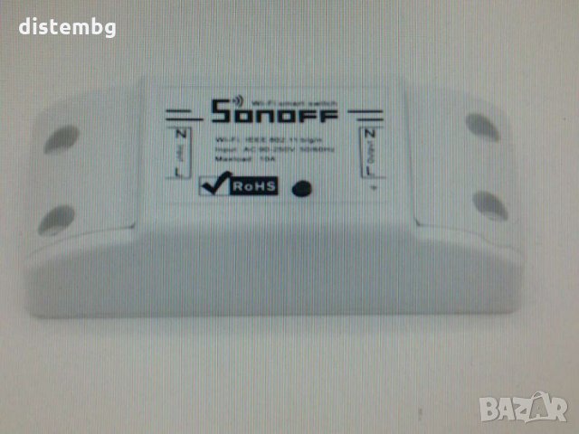 Smart превключвател Sonoff Basic WiFi с едно реле, Пластмаса, Бял