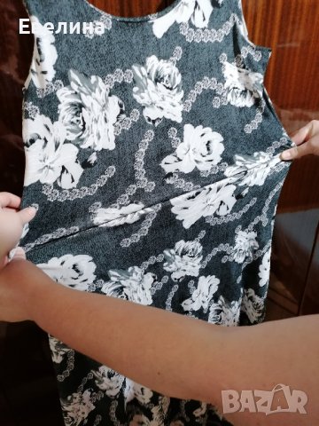 Дълга сива рокля на цветя, снимка 5 - Рокли - 37131542