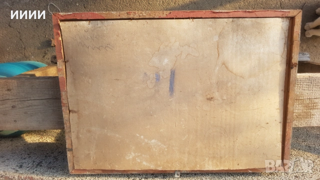 Стара картина пейзаж в рамка , снимка 3 - Антикварни и старинни предмети - 53940641