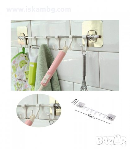 ЗАКАЧАЛКА ЗА КУХНЕНСКИ ПРИБОРИ С 6 КУКИ БЕЗ ПРОБИВАНЕ - код 2658, снимка 4 - Други - 33927760