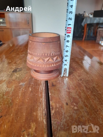 Стара дървена ваза,моливник, снимка 3 - Други ценни предмети - 53256891