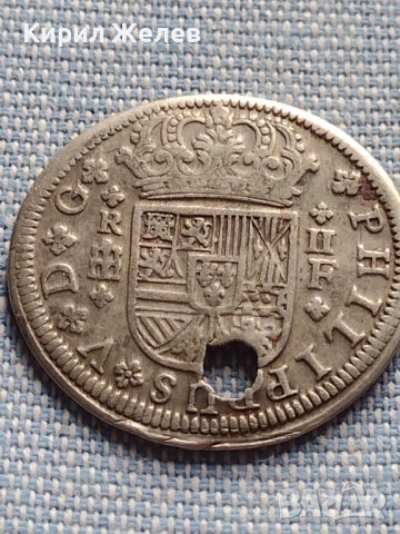 Сребърна монета 2 реала 1723г. Филип пети Сеговия Испания 13683, снимка 9 - Нумизматика и бонистика - 42900075