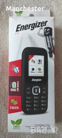 Мобилен телефон Energizer E13, 32MB RAM, 32MB ROM, 2G, Черен