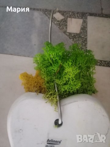 Нова керамична ваза сърце - Уникат със Скандинавски мъх , снимка 5 - Вази - 37125110