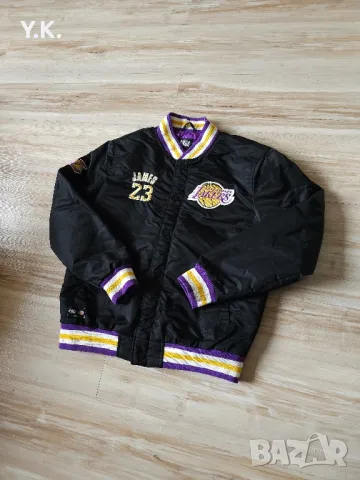 Оригинално мъжко бомбър яке Primark x LA Lakers NBA x LeBron James, снимка 2 - Якета - 49843853