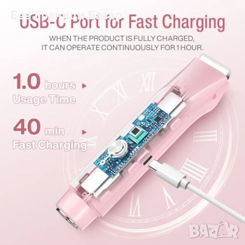 Нова Електрическа самобръсначка за жени, мокро/сухо бръснене, LED екран, снимка 7 - Електрически самобръсначки - 52134418