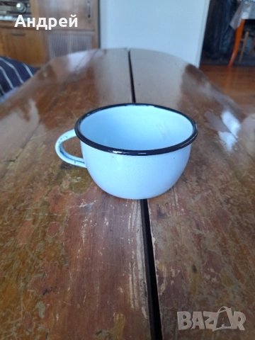 Старо емайлирано канче,чаша #15, снимка 2 - Други ценни предмети - 52324098