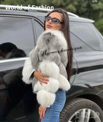 Палто естествен косъм от сребърна лисица , снимка 4 - Палта, манта - 42811861