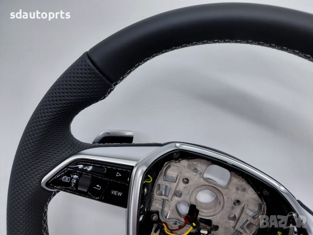 Нов спортен волан S Line за Audi A6 C8 A7 A8 E-tron ​​Q8 E Tron, снимка 9 - Части - 52184090