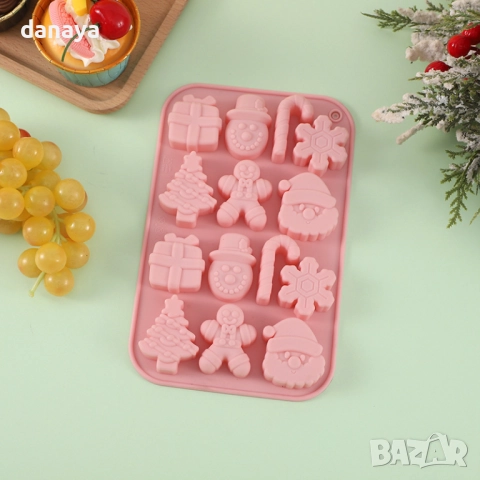 6110 Силиконова форма за коледни бонбони и сладки, снимка 2 - Форми - 51645946
