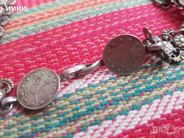 Сребърен кордон ланец накит, снимка 3 - Антикварни и старинни предмети - 53175604