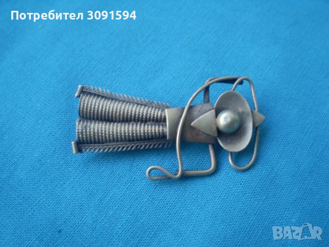 Майсторска брошка ръчно изработена месинг, снимка 3 - Антикварни и старинни предмети - 37261238