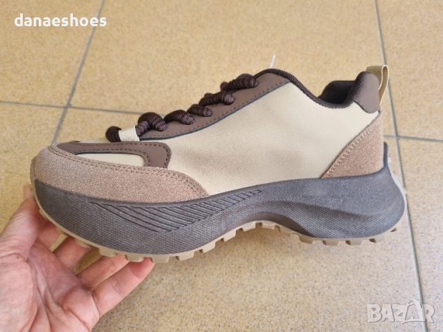 Дамски сникърси в кафяво , снимка 6 - Маратонки - 51855122