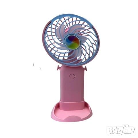 Цветен мини вентилатор с USB зареждане, снимка 2 - Вентилатори - 50628620