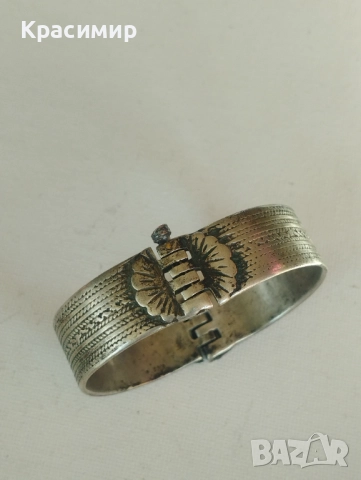 Стара сребърна гривна, снимка 2 - Антикварни и старинни предмети - 52957059