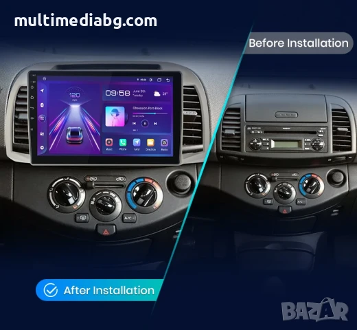 Nissan Micra K12 2002 - 2010 Мултимедия Навигация Android, снимка 2 - Аксесоари и консумативи - 51105848