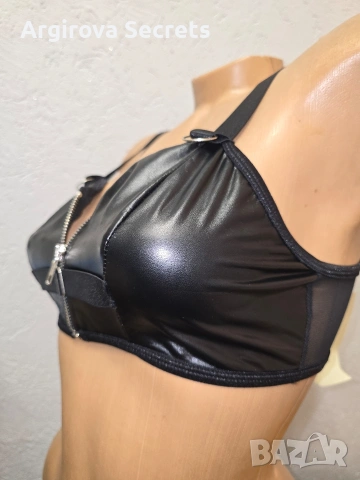 Кожен Сутиен с предно закопчаване 85/В, снимка 4 - Корсети, бюстиета, топове - 54357947